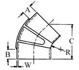 45 deg Elbow Size Diagram